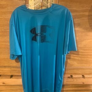 Under armor, blue T-shirt, dry wick, casual